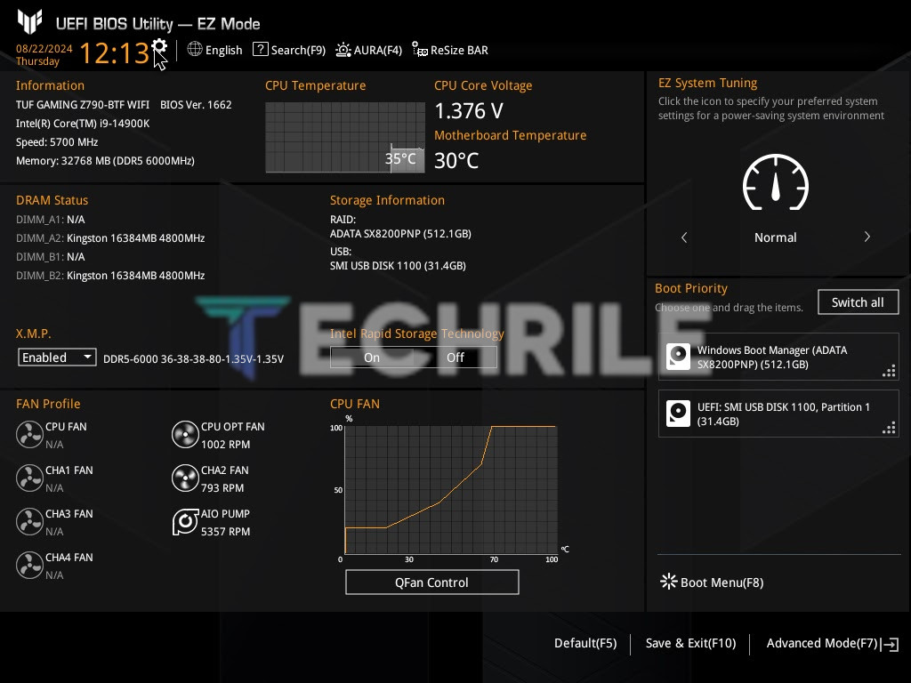 ASUS TUF Gaming Z790-BTF WIFI Motherboard Review